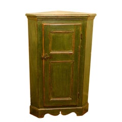 Low Green Canadian Corner Cupboard