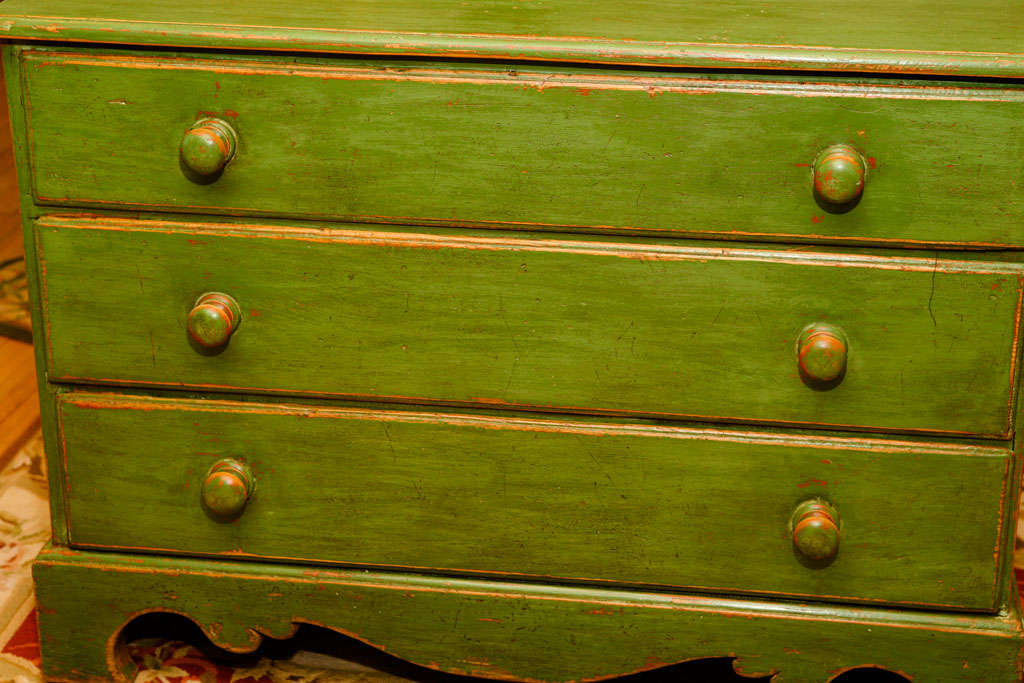Green low Canadian three drawer dresser at 1stDibs