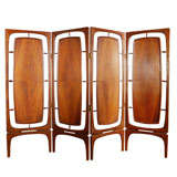8' American 4 panel Walnut hinged screen
