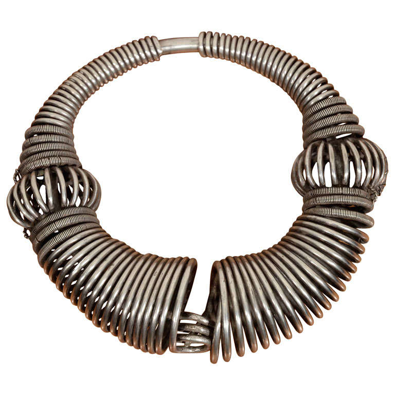 Tribal Kutch Silver Necklace For Sale