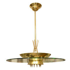 Vintage Glass disc ceiling fixture