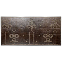 Leather and Brass Floral Trunk Panel
