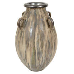 Grey Four-Handled Vase
