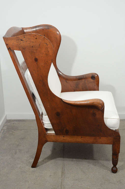 19th Century Pair of Wing Back Chairs with Cushions