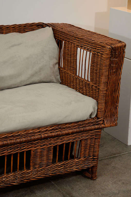 American Gustav Stickley Willow Sette with Cushions