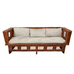 Used Gustav Stickley Willow Sette with Cushions