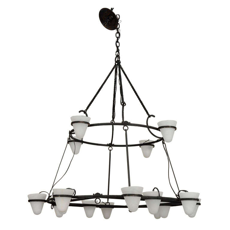 Lustre à deux étages inspiré de la Villa Kerylos
