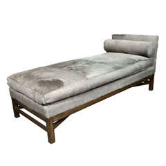 Custom Pony Skin Wire Brushed Oak Chaise