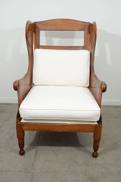 Pair of Wing Back Chairs with Cushions at 1stDibs