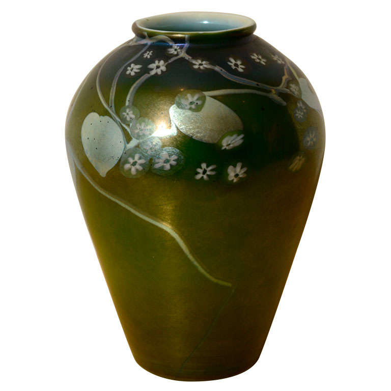 Tiffany Studios, Favrile Glass, Millefiore Vase For Sale