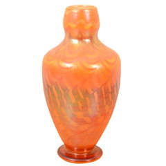 Tiffany Studios, favrile tiffany glass Decorated Orange Vase