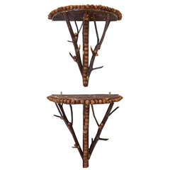 Hand Crafted Acorn and Twig Wall Brackets