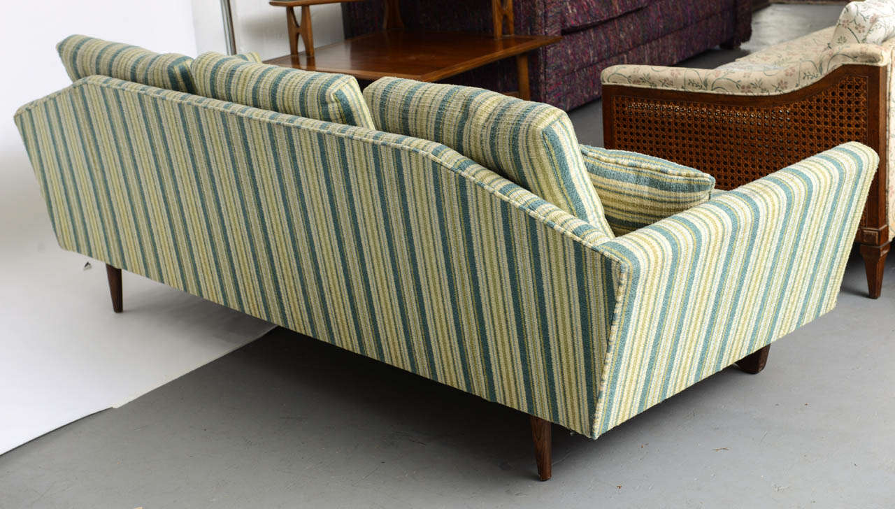 Adrian Pearsall Boomerang Sofa w/ Walnut Trim- Original Striped Upholstery 1960 1