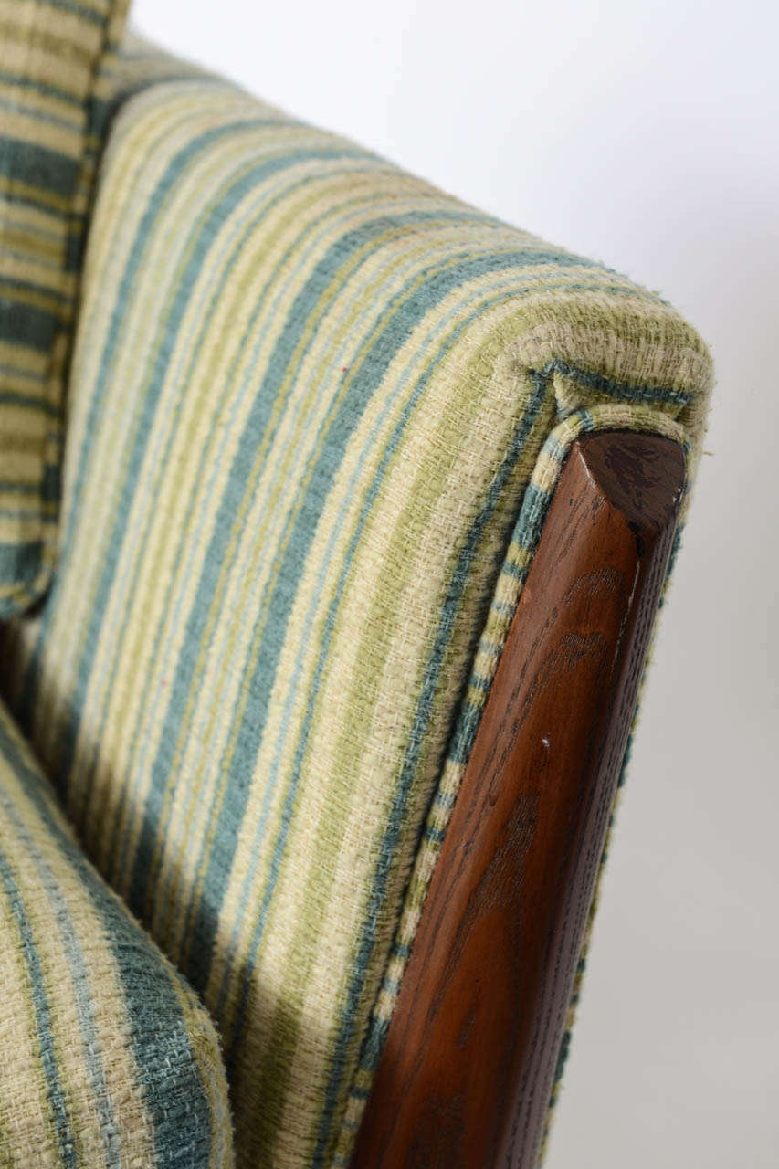Adrian Pearsall Boomerang Sofa w/ Walnut Trim- Original Striped Upholstery 1960 2