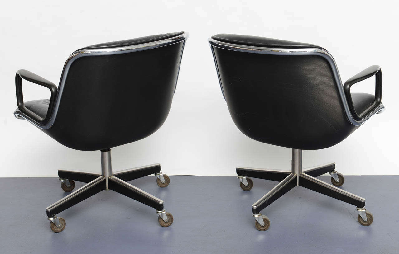 Pair Of Charles Pollock Executive Desk Chairs In Good Condition In Miami, FL