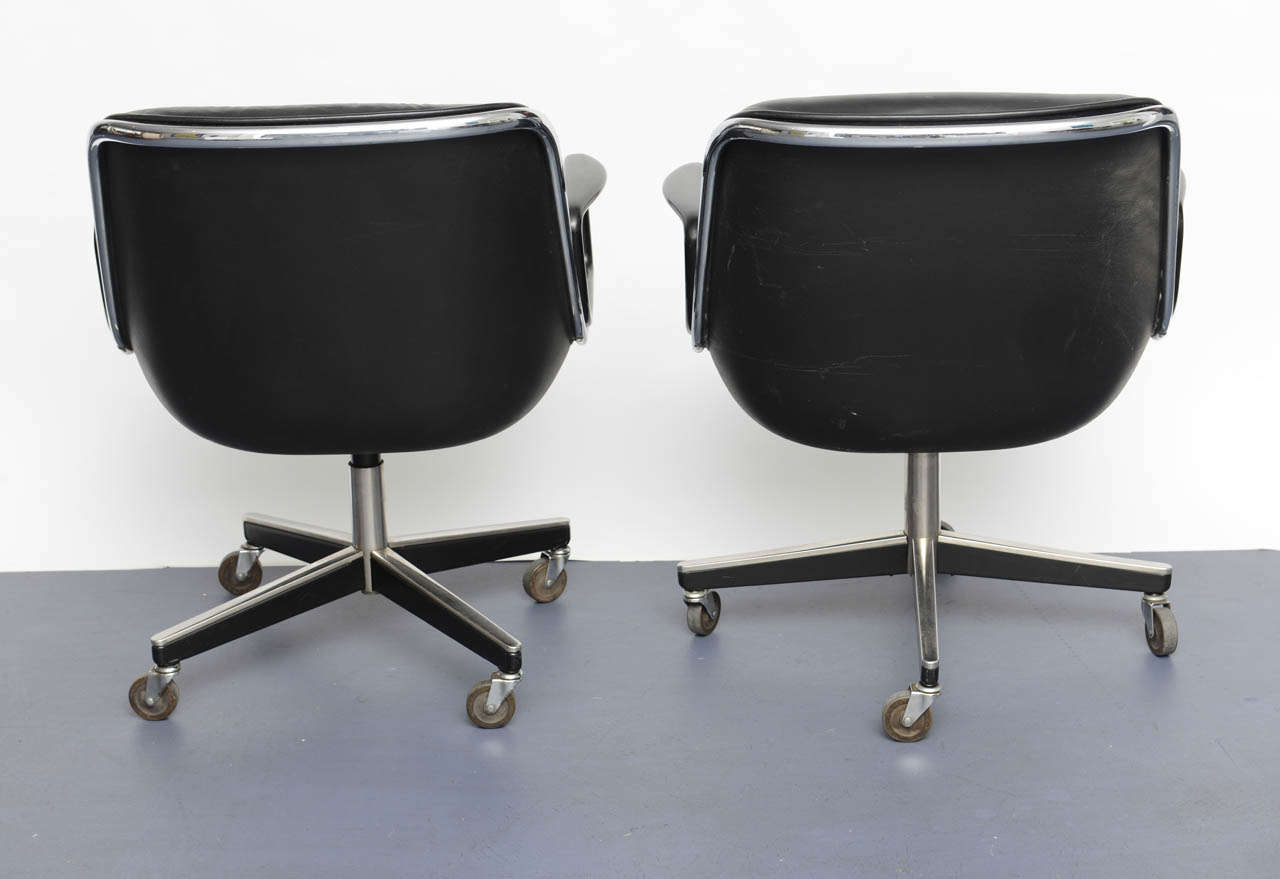 Late 20th Century Pair Of Charles Pollock Executive Desk Chairs