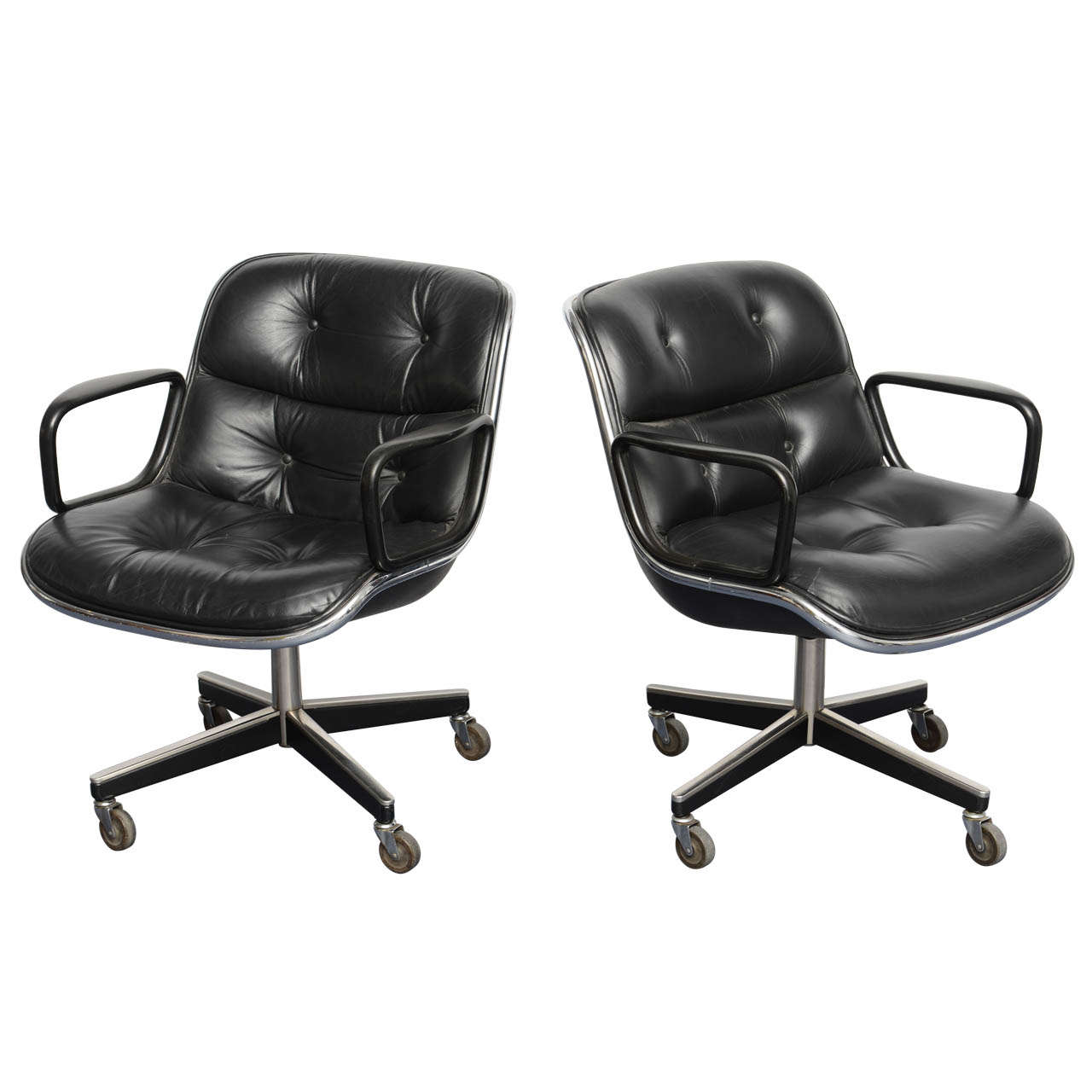 Pair Of Charles Pollock Executive Desk Chairs