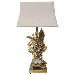 Claude Victor Boeltz Sculptural Metal Table Lamp and rock cristal inclusion 8