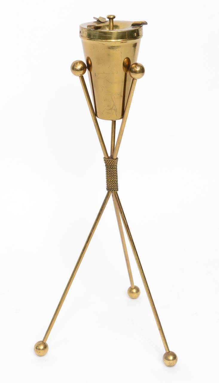 French Royere Style Brass Smoking Stand