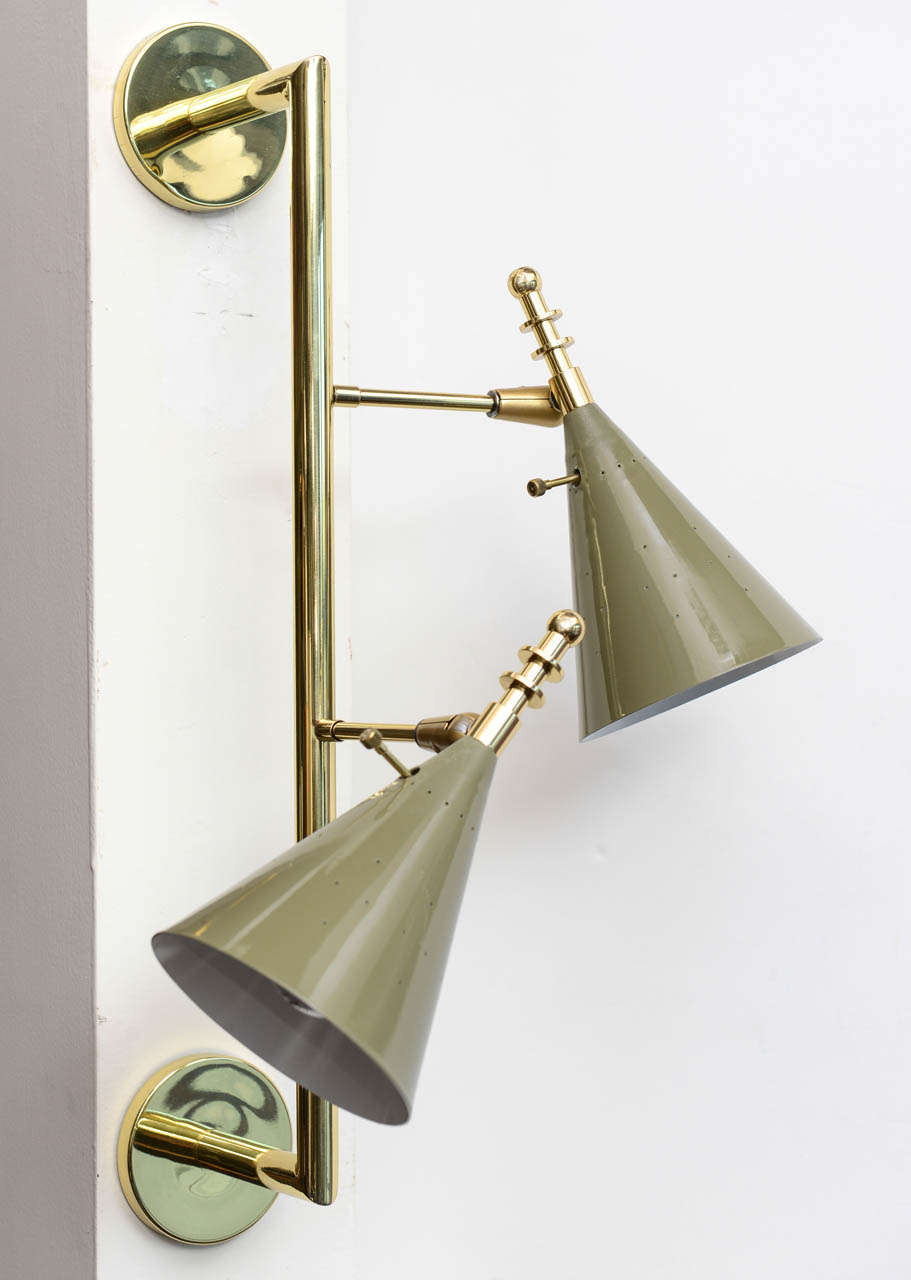 Rare Italian Double Cone Wall Light