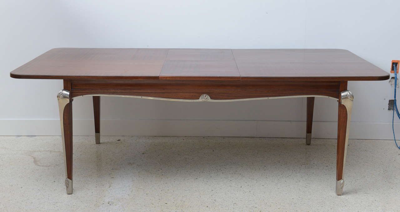 Late Art Deco Palisander Extension Dining Table by Jean Pascaud For Sale 1