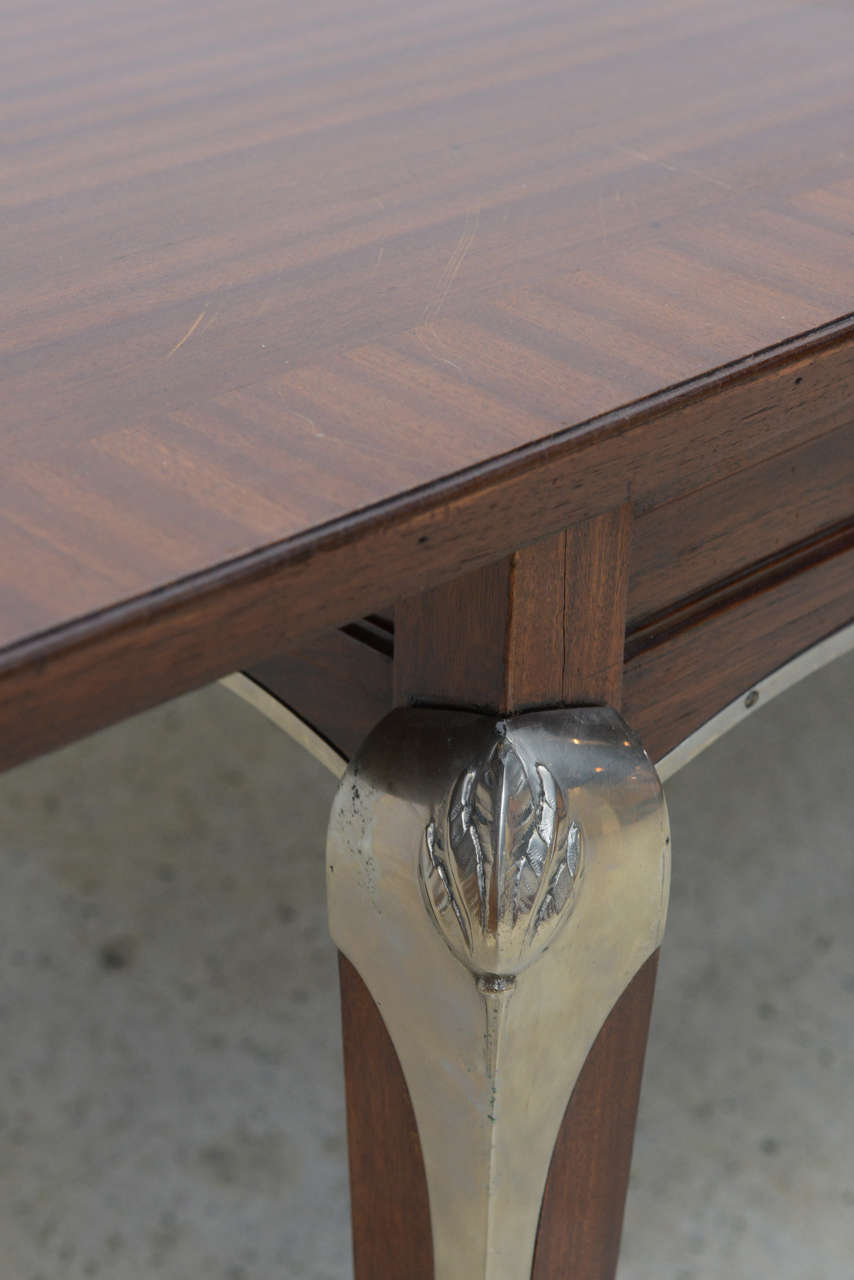 Late Art Deco Palisander Extension Dining Table by Jean Pascaud For Sale 4