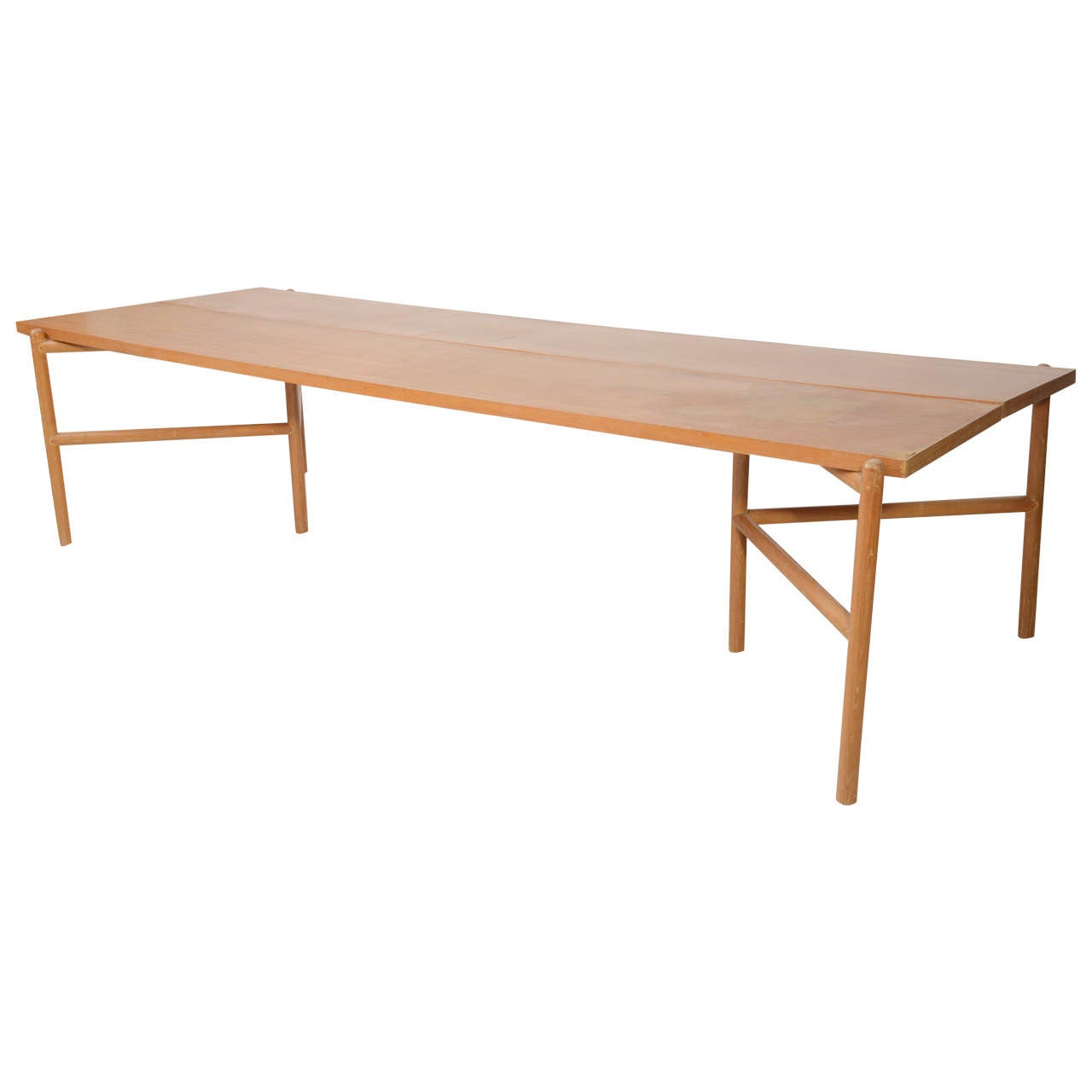 Large and Rare Danish Modern Metamorphic Console Table, Ejner Larsen For Sale