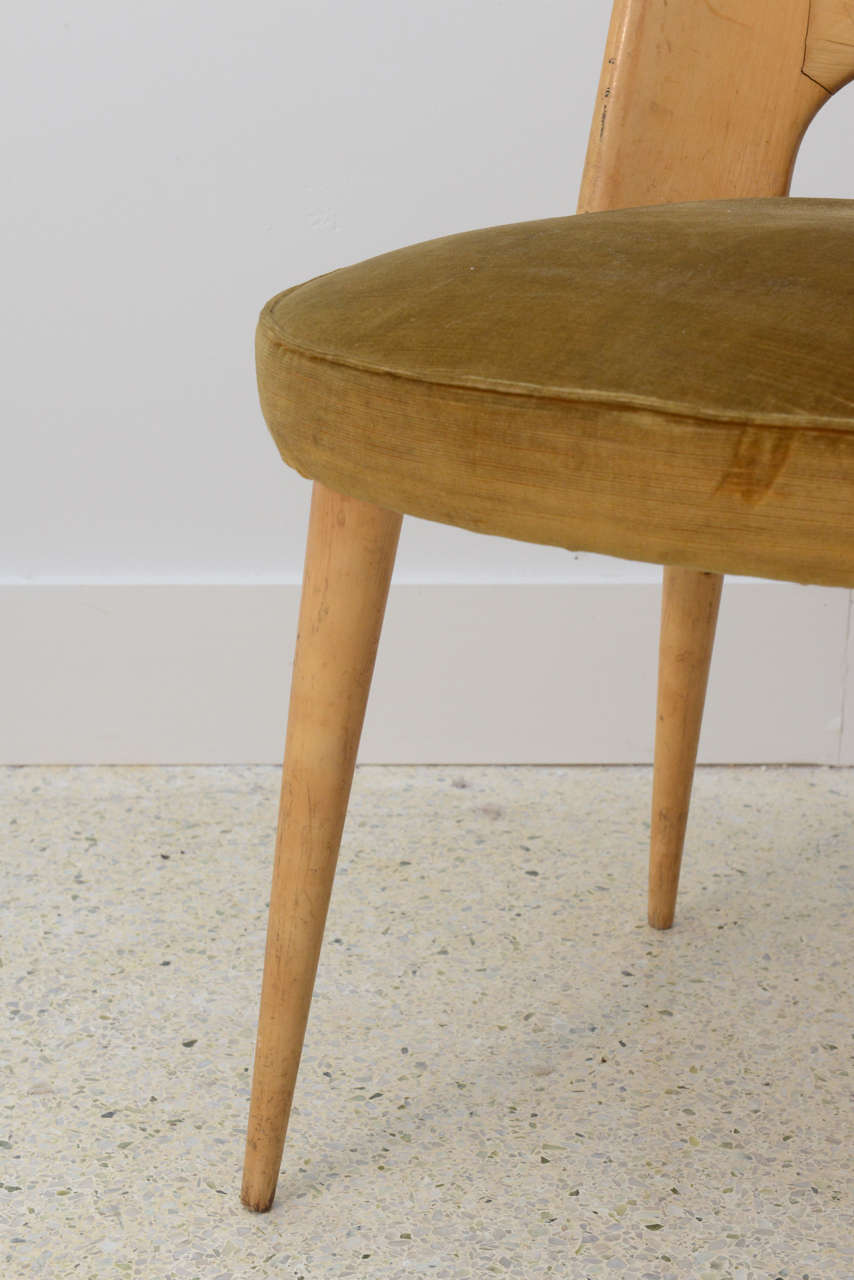 Italian Modern Fruitwood Side/Desk Chair, Guglielmo Ulrich 2