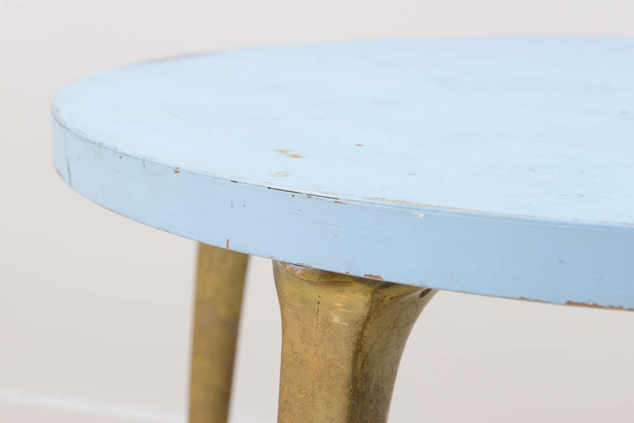 Italian Modern Enameled and Brass Centre or Breakfast Table, Manner of Ponti For Sale 3