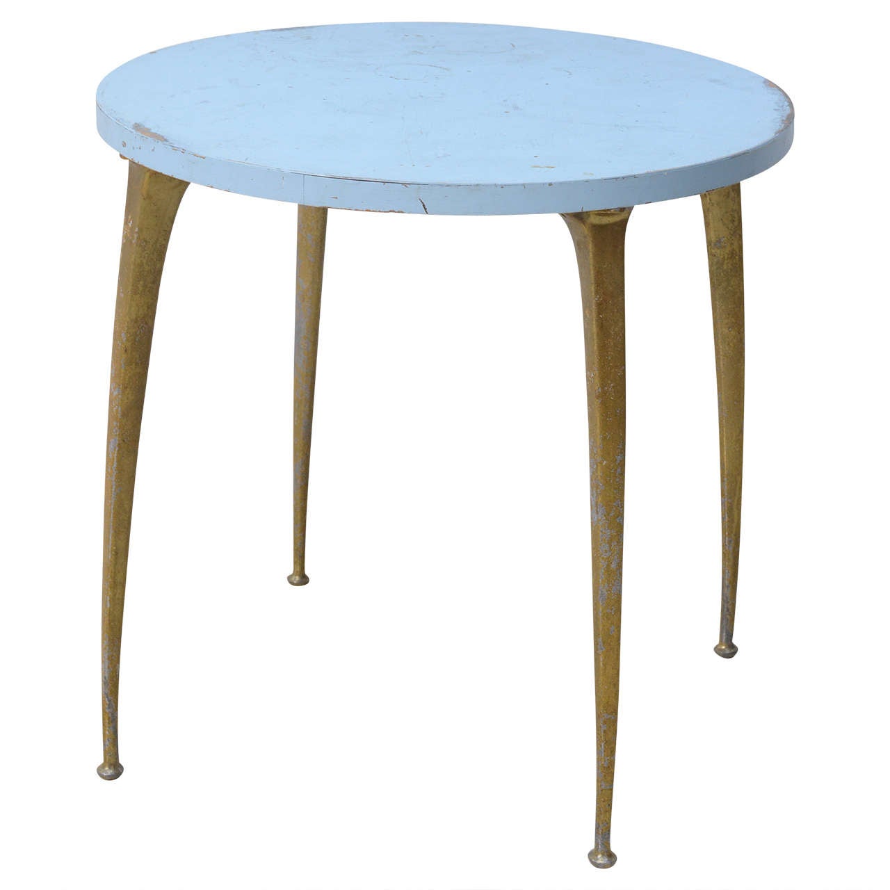 Italian Modern Enameled and Brass Centre or Breakfast Table, Manner of Ponti For Sale
