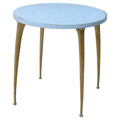 Italian Modern Enameled and Brass Centre or Breakfast Table, Manner of Ponti