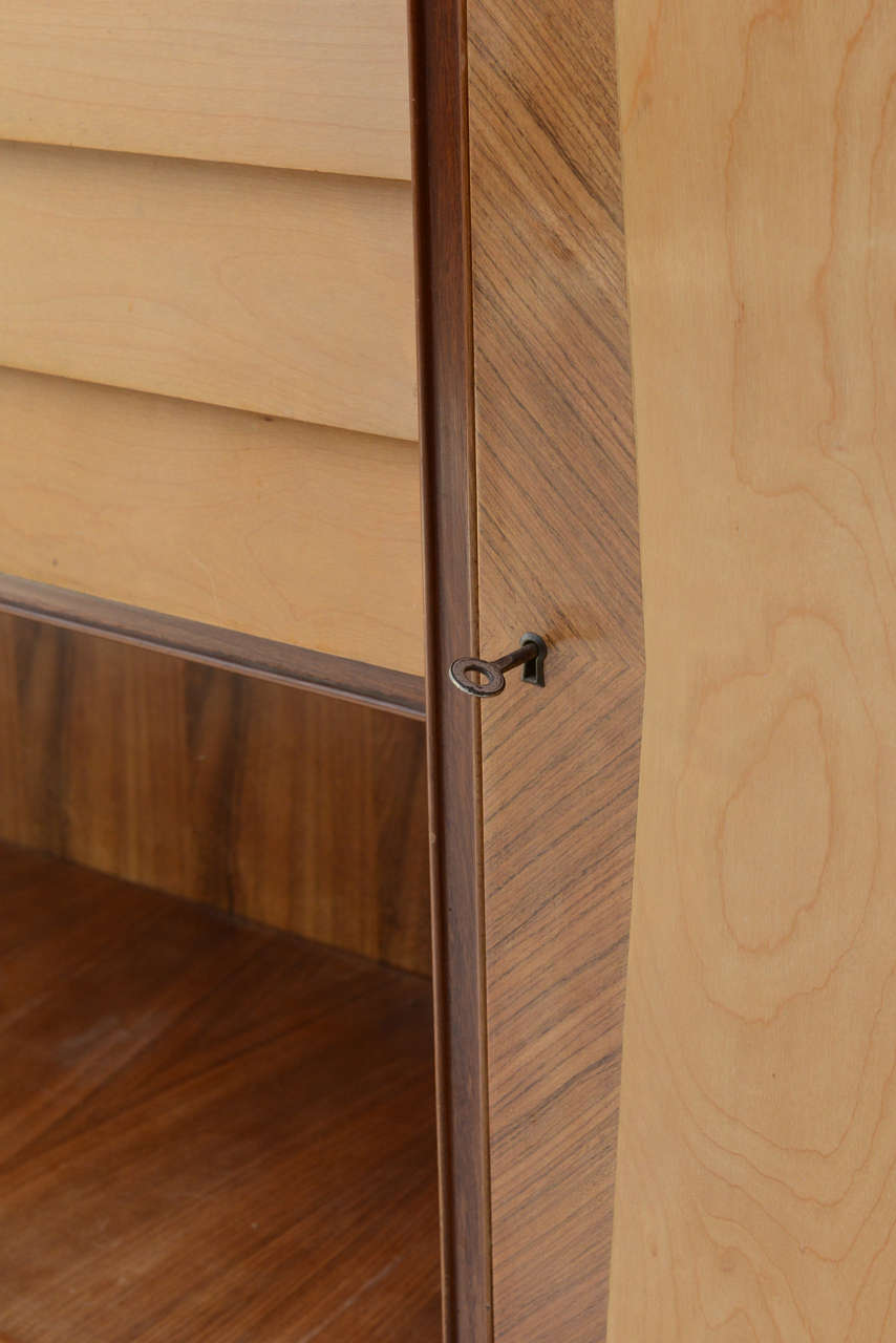 Italian Modern Walnut, Birch and Mahogany or Bookcase, Arturo