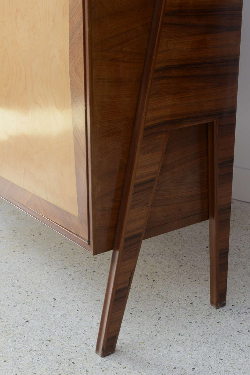 Italian Modern Walnut, Birch and Mahogany or Bookcase, Arturo