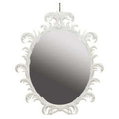 Vintage "Glam" Mirror in White
