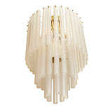 Three tier frosted glass tube chandelier by Venini