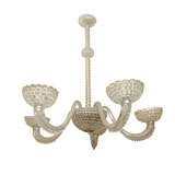 Five arm fluted Venetian glass chandelier