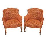 Pair of Napoleon III "Crapaud" Armchairs