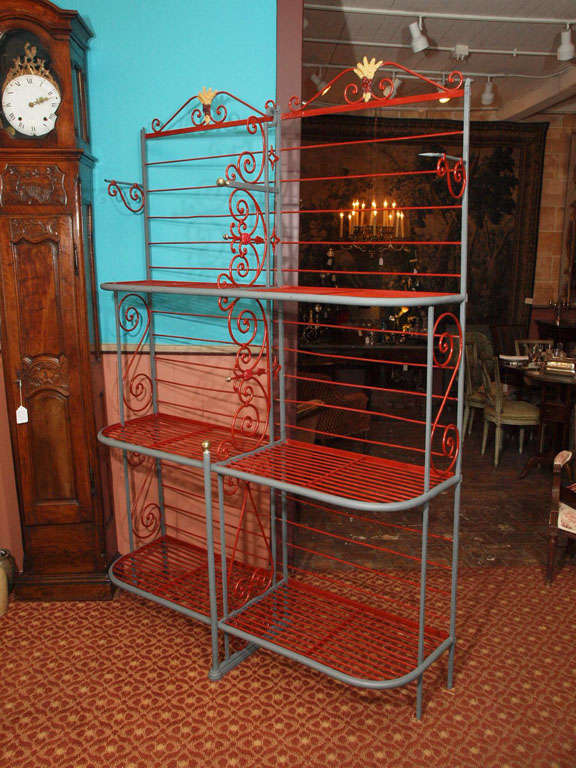 French Belle Epoque Painted Baker's Rack