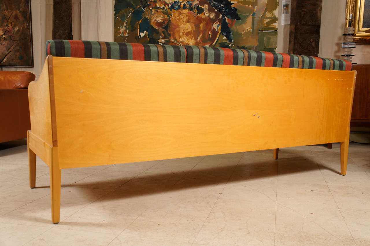 Upholstery 1940s Birchwood Sofa Bench/Settee by Carl Malmsten