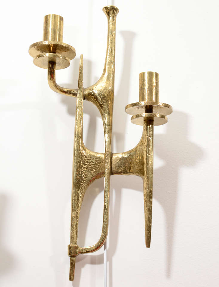 silvered bronze sconces in the manner of Felix Agostini