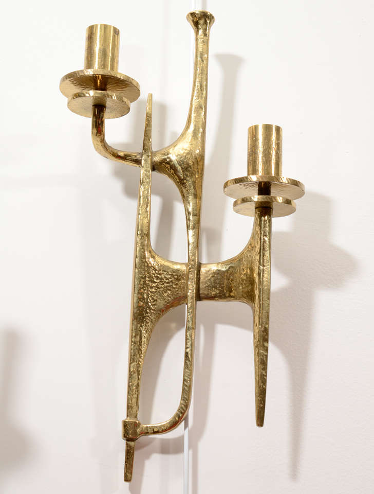 French Unusual Pair Of Sconces In The Manner Of Felix Agostini