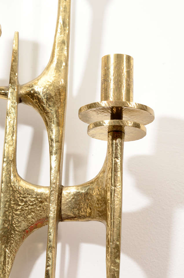 Mid-20th Century Unusual Pair Of Sconces In The Manner Of Felix Agostini