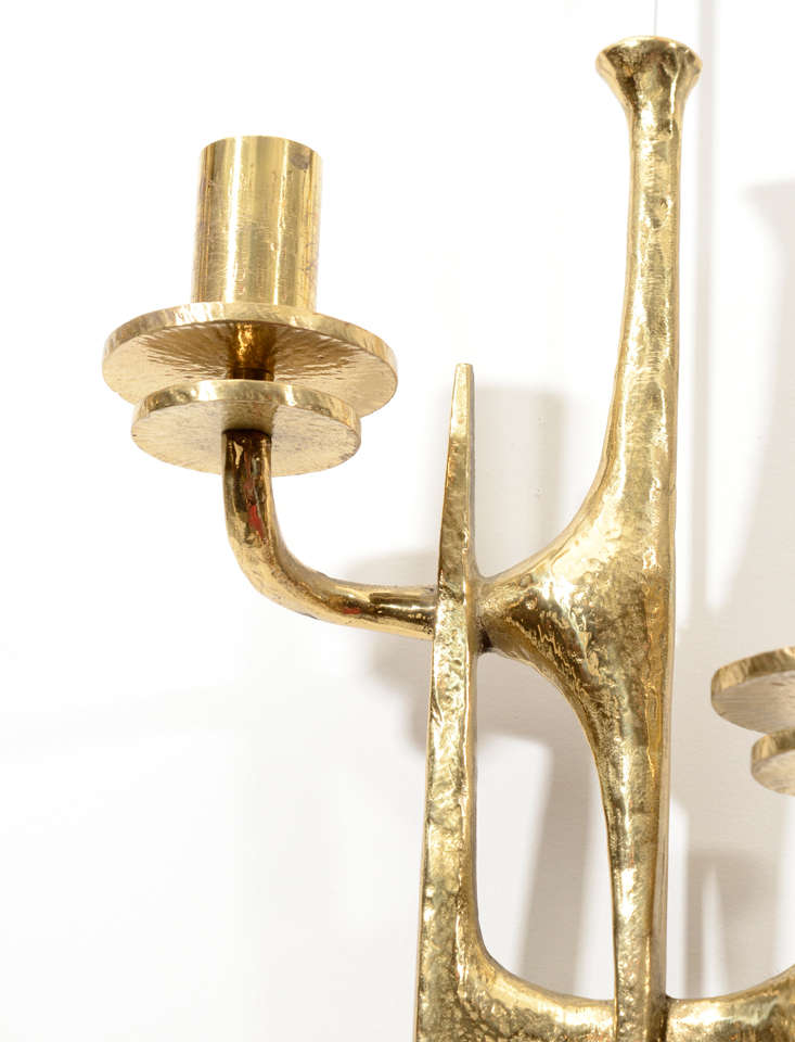 Bronze Unusual Pair Of Sconces In The Manner Of Felix Agostini