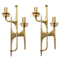 Unusual Pair Of Sconces In The Manner Of Felix Agostini