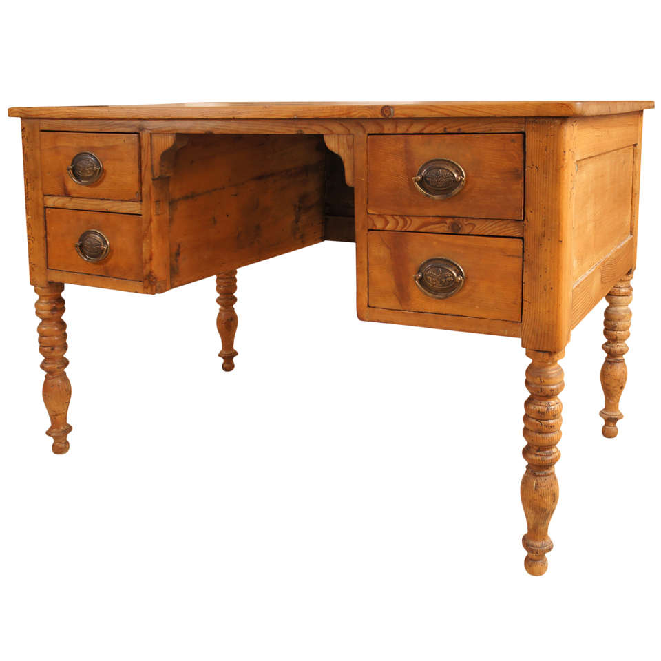 French Provincial Pine Desk For Sale