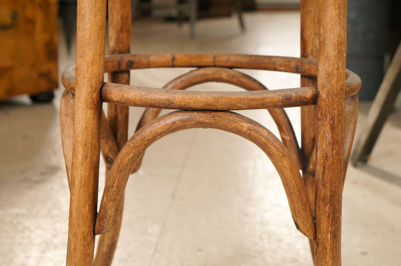 Continental Bentwood Bar Stool with Leather Seat at 1stDibs