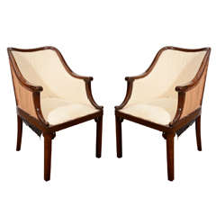 A Pair of Viennese Secessionist stained beechwood Armchairs by Josef Hoffmann