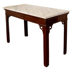 A George III Mahogany Console Table with White Marble Top