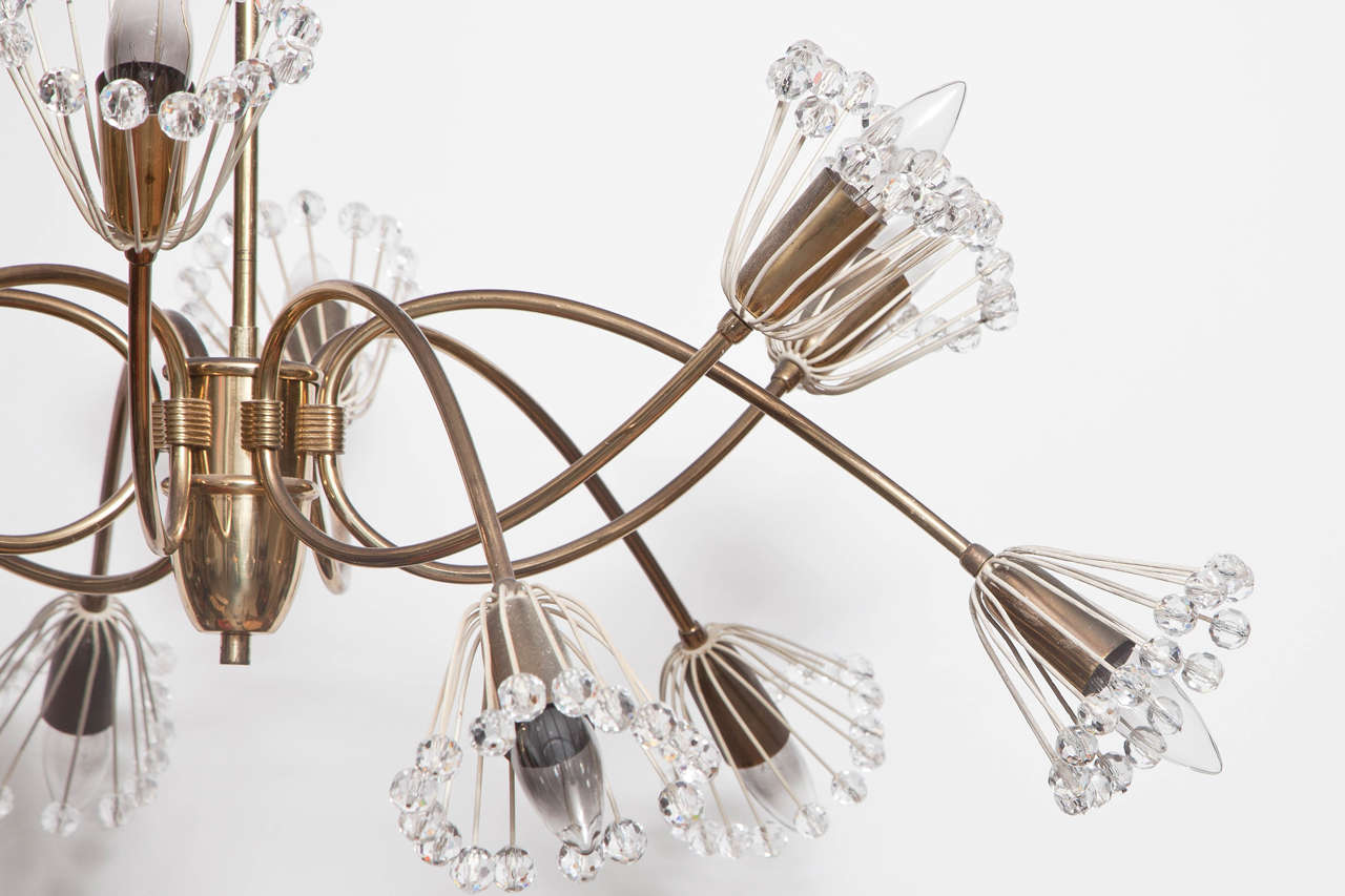 Twelve-Arm Snowflake Chandelier by Emil Stejnar and Rupert Nikoll, Vienna