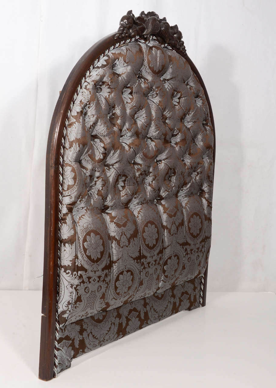 20th Century Pair of Hand-Carved Walnut, Victorian Twin Headboards